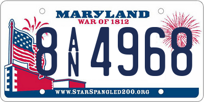 MD license plate 8AN4968