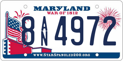 MD license plate 8AN4972
