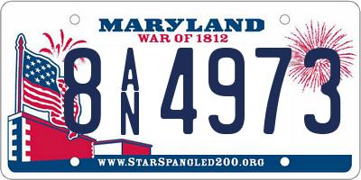 MD license plate 8AN4973