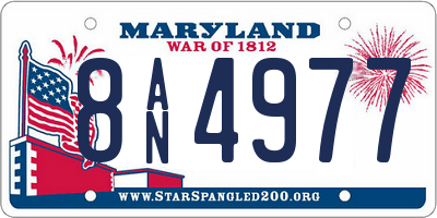 MD license plate 8AN4977