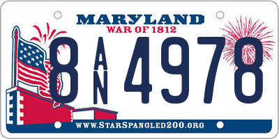 MD license plate 8AN4978