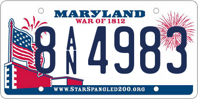 MD license plate 8AN4983