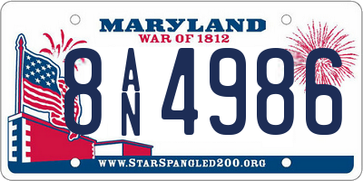 MD license plate 8AN4986
