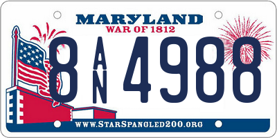 MD license plate 8AN4988