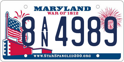 MD license plate 8AN4989