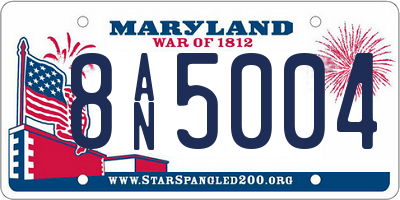 MD license plate 8AN5004