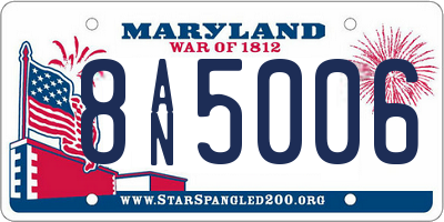 MD license plate 8AN5006