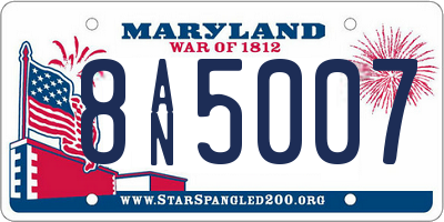MD license plate 8AN5007
