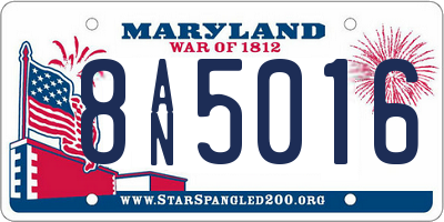 MD license plate 8AN5016