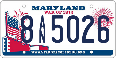 MD license plate 8AN5026