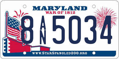 MD license plate 8AN5034