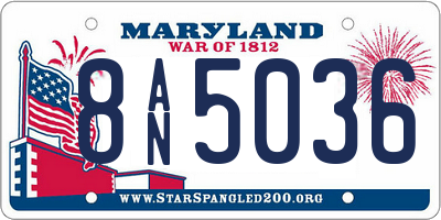 MD license plate 8AN5036