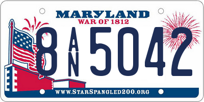 MD license plate 8AN5042