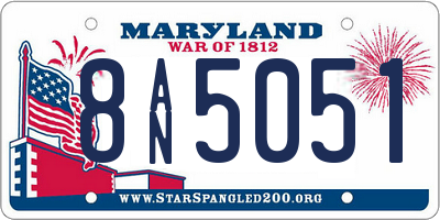 MD license plate 8AN5051