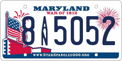 MD license plate 8AN5052