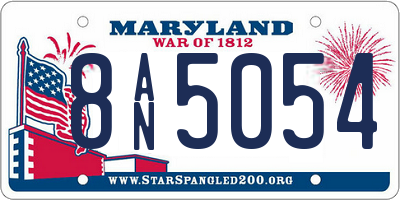 MD license plate 8AN5054