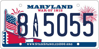 MD license plate 8AN5055