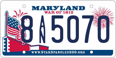 MD license plate 8AN5070