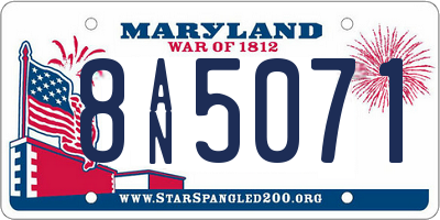 MD license plate 8AN5071