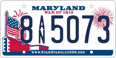 MD license plate 8AN5073