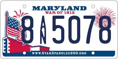MD license plate 8AN5078