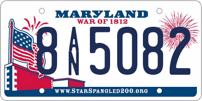MD license plate 8AN5082
