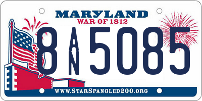 MD license plate 8AN5085