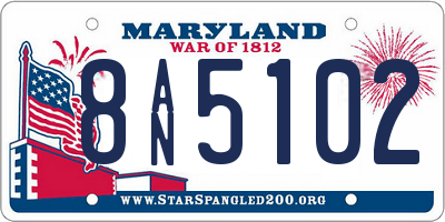 MD license plate 8AN5102