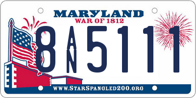 MD license plate 8AN5111