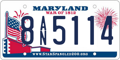 MD license plate 8AN5114