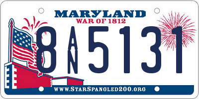 MD license plate 8AN5131