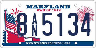 MD license plate 8AN5134