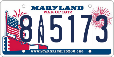 MD license plate 8AN5173