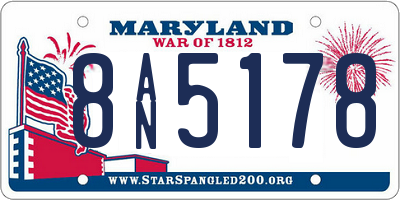 MD license plate 8AN5178
