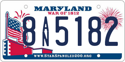MD license plate 8AN5182