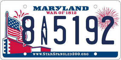 MD license plate 8AN5192