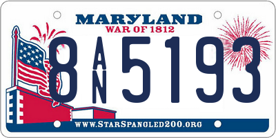 MD license plate 8AN5193