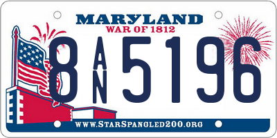 MD license plate 8AN5196
