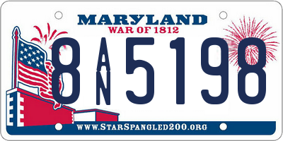 MD license plate 8AN5198