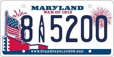 MD license plate 8AN5200
