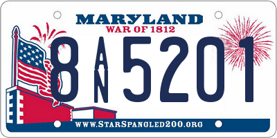 MD license plate 8AN5201