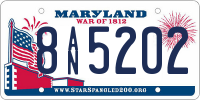 MD license plate 8AN5202