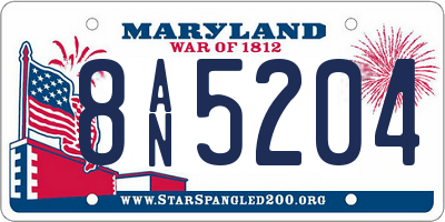 MD license plate 8AN5204