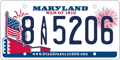 MD license plate 8AN5206