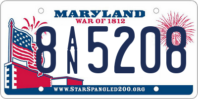 MD license plate 8AN5208