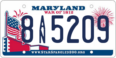 MD license plate 8AN5209
