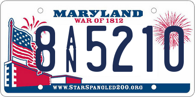 MD license plate 8AN5210
