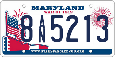 MD license plate 8AN5213