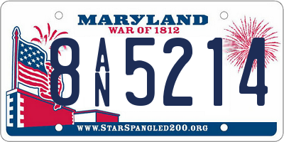 MD license plate 8AN5214