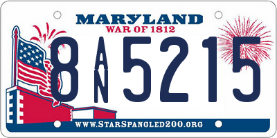 MD license plate 8AN5215